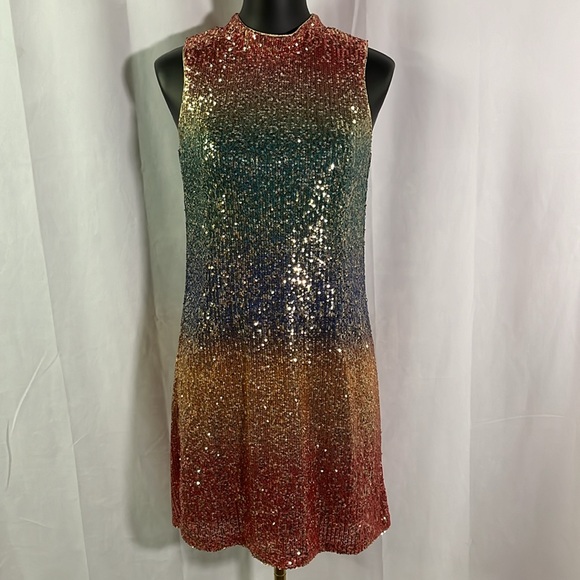 Zunie Colorful Sequin Sleeveless Party Dress - Picture 1 of 16